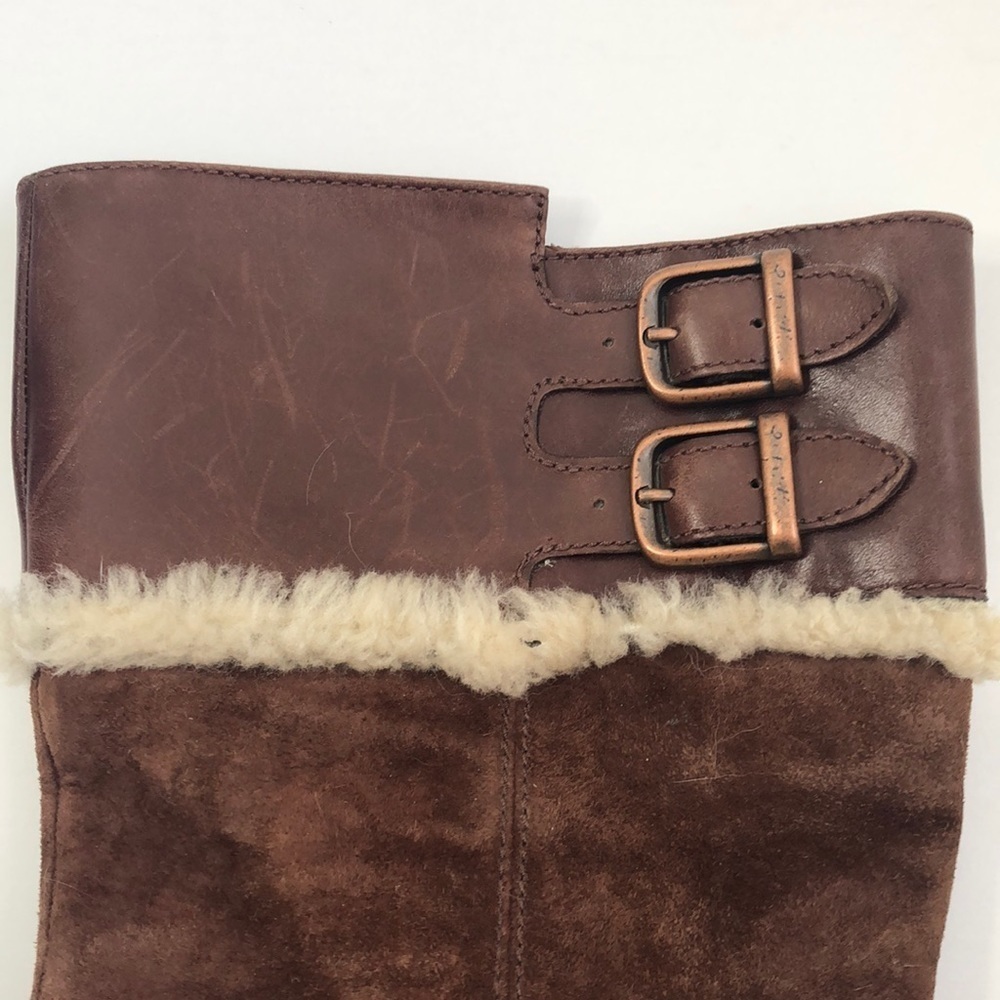 UGG Tall brown leather and suede boots - Picture 2 of 9